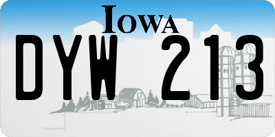 IA license plate DYW213
