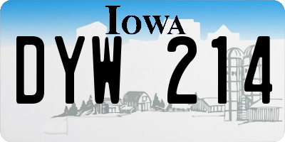 IA license plate DYW214