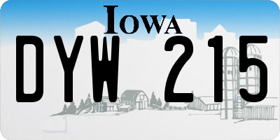 IA license plate DYW215