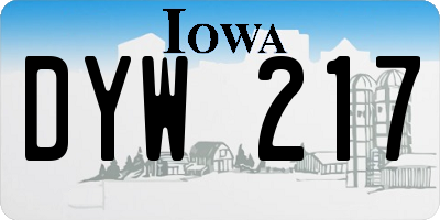 IA license plate DYW217