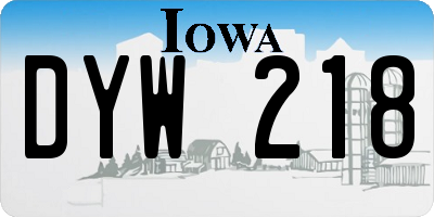 IA license plate DYW218
