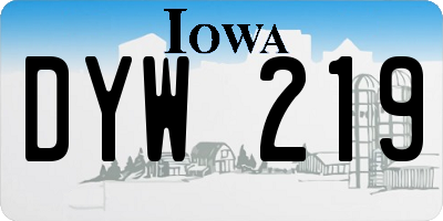 IA license plate DYW219
