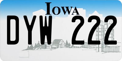IA license plate DYW222