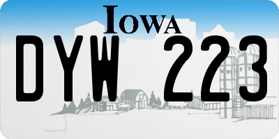 IA license plate DYW223