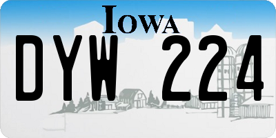 IA license plate DYW224