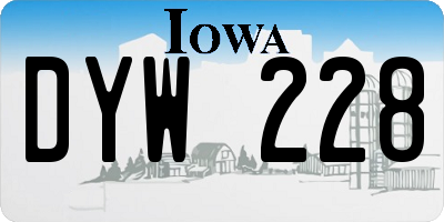 IA license plate DYW228