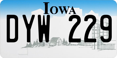 IA license plate DYW229