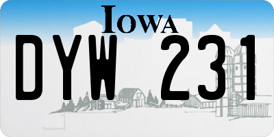 IA license plate DYW231