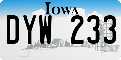 IA license plate DYW233