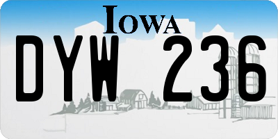 IA license plate DYW236
