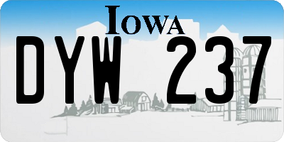 IA license plate DYW237