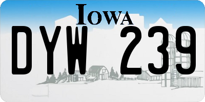 IA license plate DYW239
