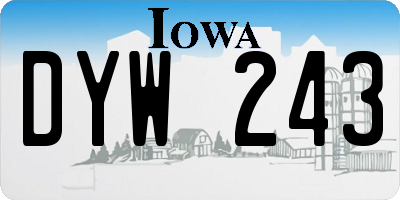 IA license plate DYW243