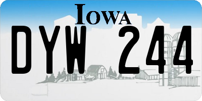 IA license plate DYW244