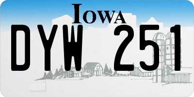 IA license plate DYW251
