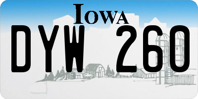 IA license plate DYW260