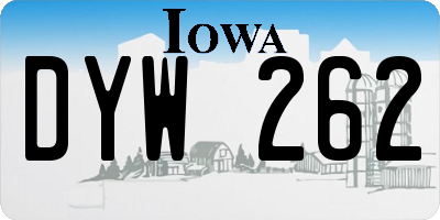 IA license plate DYW262