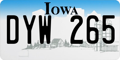 IA license plate DYW265