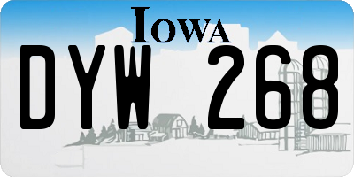 IA license plate DYW268
