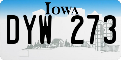 IA license plate DYW273