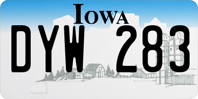 IA license plate DYW283