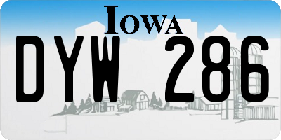 IA license plate DYW286