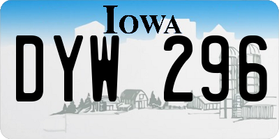 IA license plate DYW296