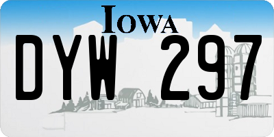 IA license plate DYW297