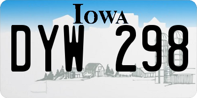 IA license plate DYW298