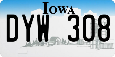 IA license plate DYW308