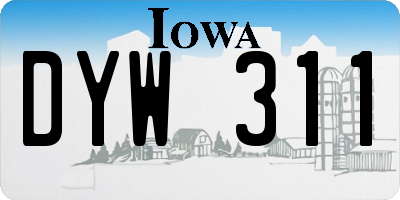 IA license plate DYW311