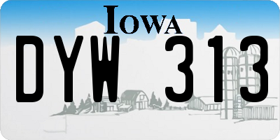 IA license plate DYW313