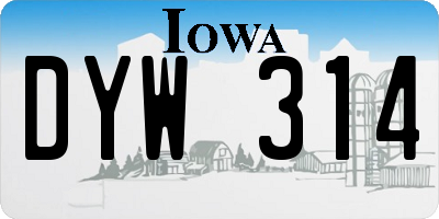 IA license plate DYW314