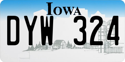 IA license plate DYW324