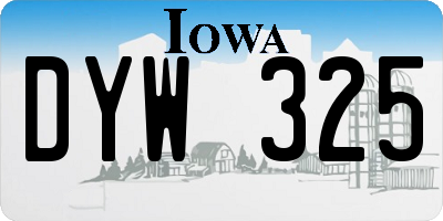 IA license plate DYW325