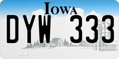IA license plate DYW333
