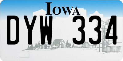 IA license plate DYW334