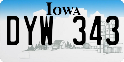 IA license plate DYW343