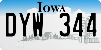 IA license plate DYW344