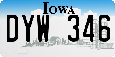IA license plate DYW346