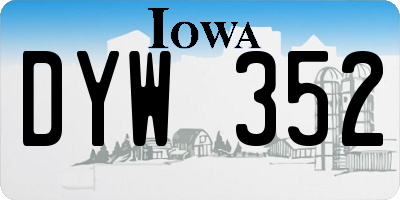 IA license plate DYW352