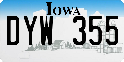 IA license plate DYW355
