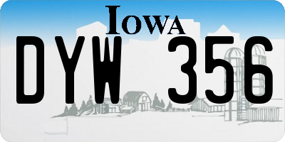IA license plate DYW356