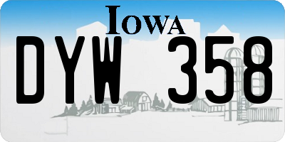 IA license plate DYW358