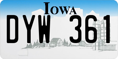 IA license plate DYW361