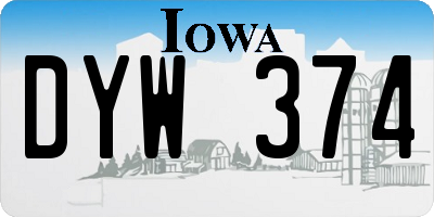 IA license plate DYW374