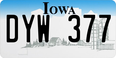 IA license plate DYW377