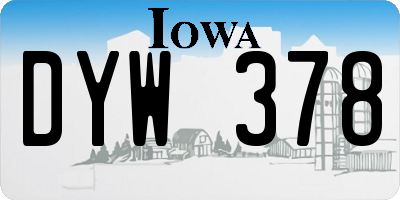 IA license plate DYW378