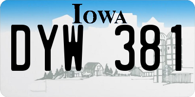 IA license plate DYW381
