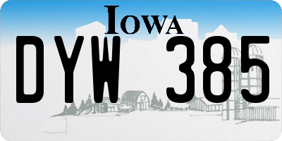 IA license plate DYW385